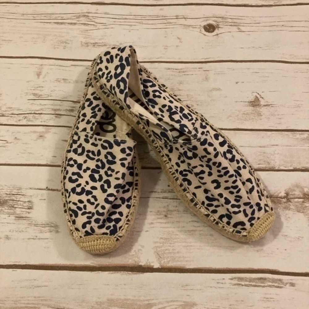 Sam Edelman Canvas Verona Leopard Print Fabric Espadrille Size 8
